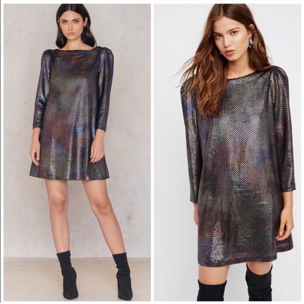 Free People Iridescent Long Sleeve Mini Dress - Picture 8 of 16